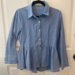 Striped peplum button down